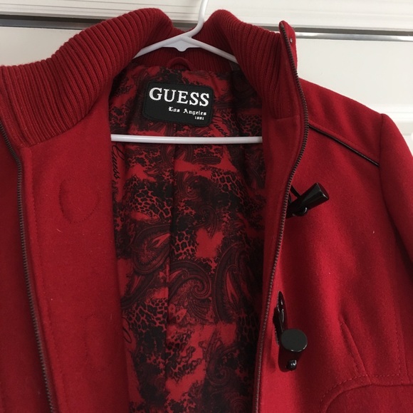 GUESS Los Angeles Wool Toggle Button/Zip Pea Coat - Picture 4 of 7